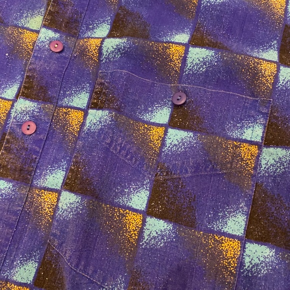 VTG 90s Shah Safari Vibrant Short Sleeve Button Up Shirt - Picture 4 of 7